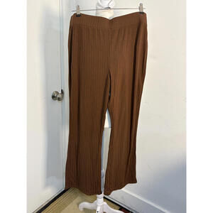 Daily Ritual Brown Ribbed Knit Pants Size 1 New with Tags Xlarge